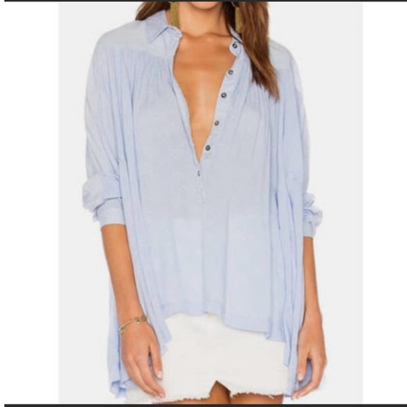 Free People lovely day button longsleeve blouse - Picture 1 of 8